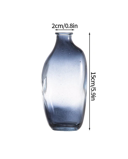 Retro Irregular Glass Flower Vase - Modern Decorative Table Ornament