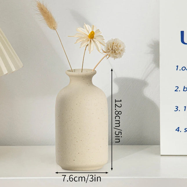 Modern White Ceramic Vase - Nordic Decorative Flower Pot for Home Decor