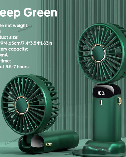 Kinscoter USB Mini Fan - Portable Neck Hanging, 5-Speed Cooling