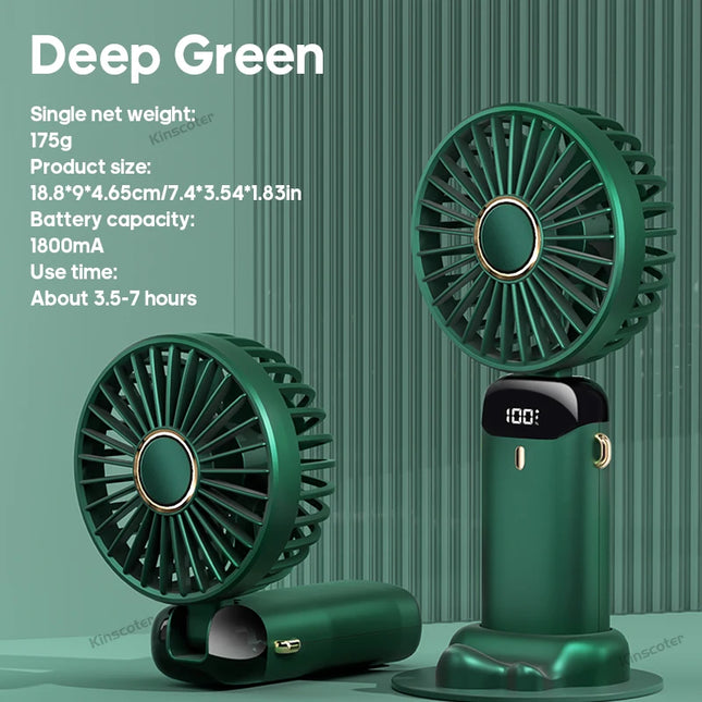 Kinscoter USB Mini Fan - Portable Neck Hanging, 5-Speed Cooling