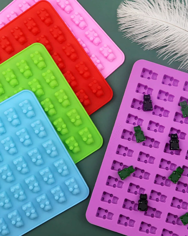 50 Eco-Friendly Little Bear Silicone Soap Molds - DIY Cake & Candy