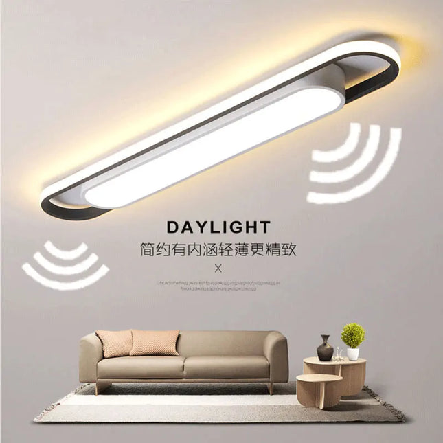 Modern LED Ceiling Light for Living Room -  Long Strip, Minimalist Design