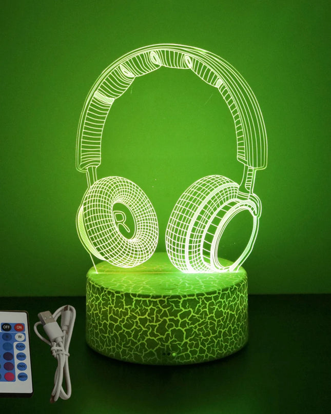 Neon Gamer 3D LED Night Light - RGB Cartoon Lamp for Bedroom