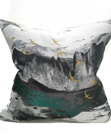 Anqianny Modern Green Sofa Cushion Cover - Nordic Abstract Design