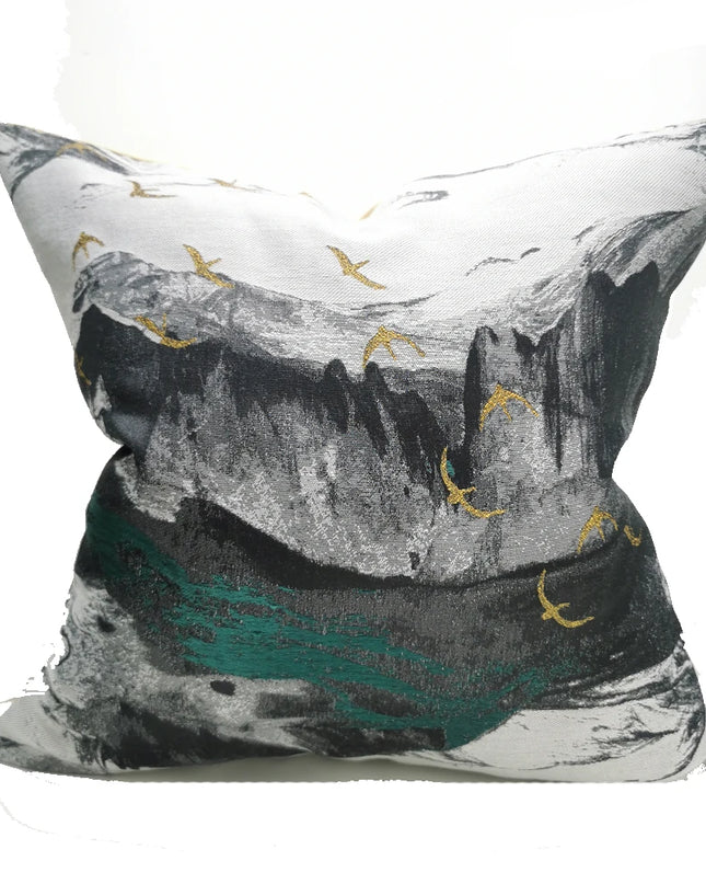 Anqianny Modern Green Sofa Cushion Cover - Nordic Abstract Design