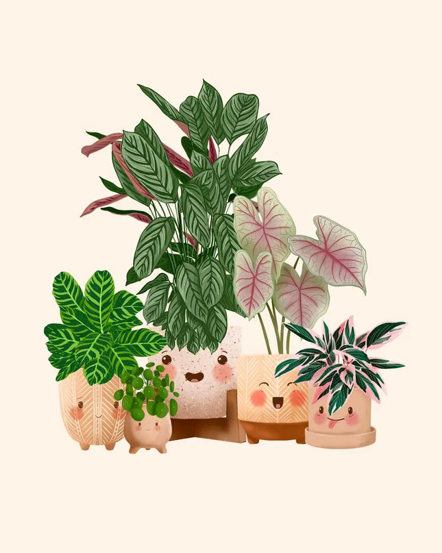 Cute Botanical Plant Club Canvas Poster - Modern Wall Art for Home Decor