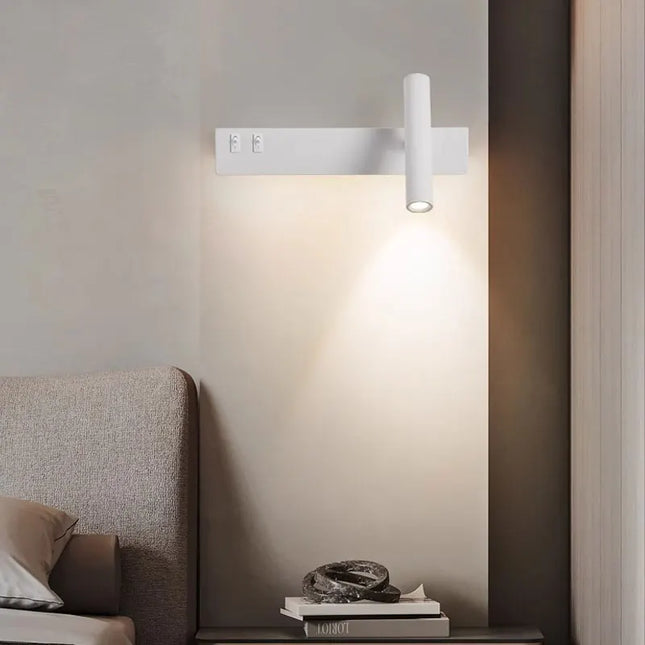 Modern Minimalist LED Wall Light - Rotatable Spotlight for Bedroom