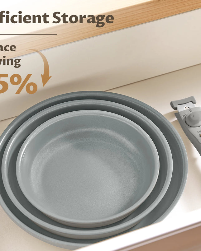 Non-Stick Frying Pan Set - 20/24/28 cm Removable Handles, Induction Compatible