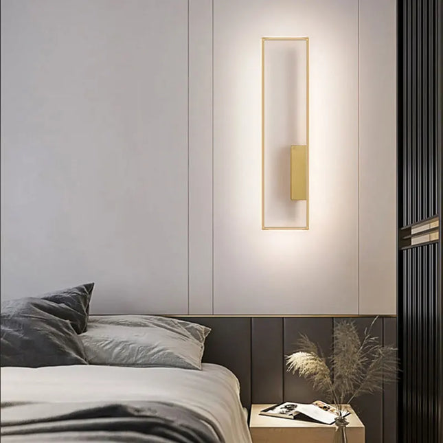 Modern LED Wall Lamp - Black or Gold, Dimmable for Living Room