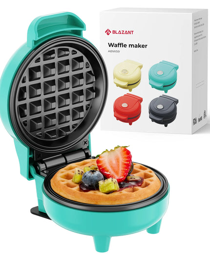BLAZANT Mini Waffle Maker - Compact Nonstick Design for Quick Breakfast