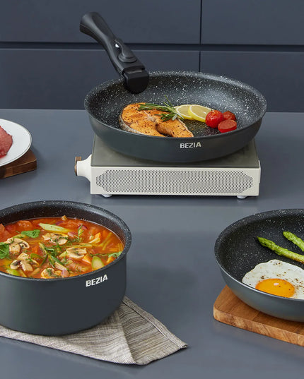 Induction Cookware Set - 10 Nonstick Pots and Pans with Removable Handles