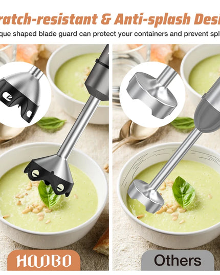 GUOHE 7-in-1 Immersion Hand Blender - Powerful 12 Speed with Stainless Steel Blades