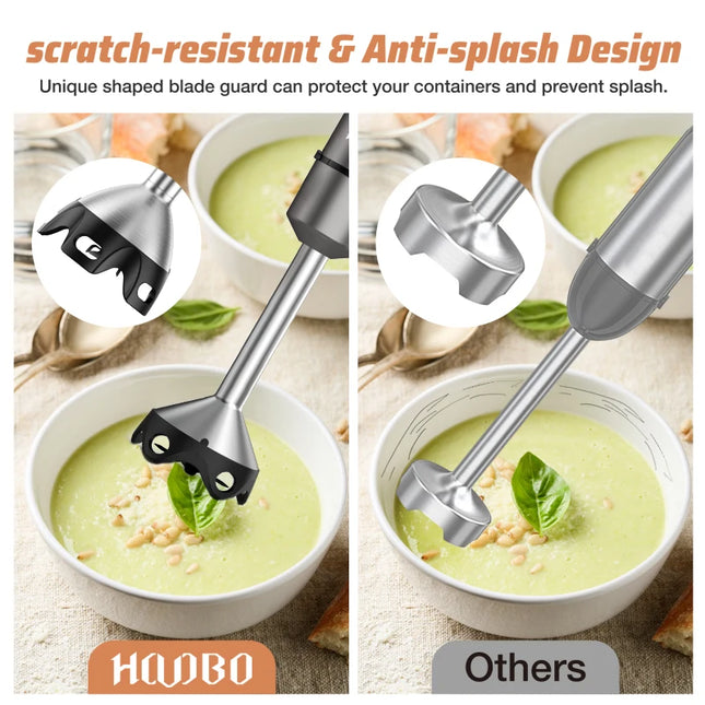GUOHE 7-in-1 Immersion Hand Blender - Powerful 12 Speed with Stainless Steel Blades