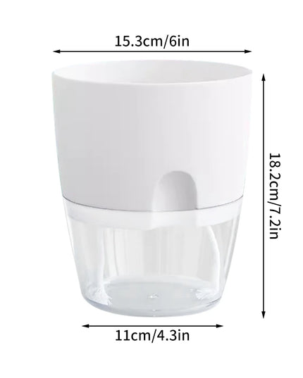 Self Watering Flower Pot Plastic Hydroponics Plants Pot Transparent Double Layer Cotton Rope Watering Succulent Potted Planters