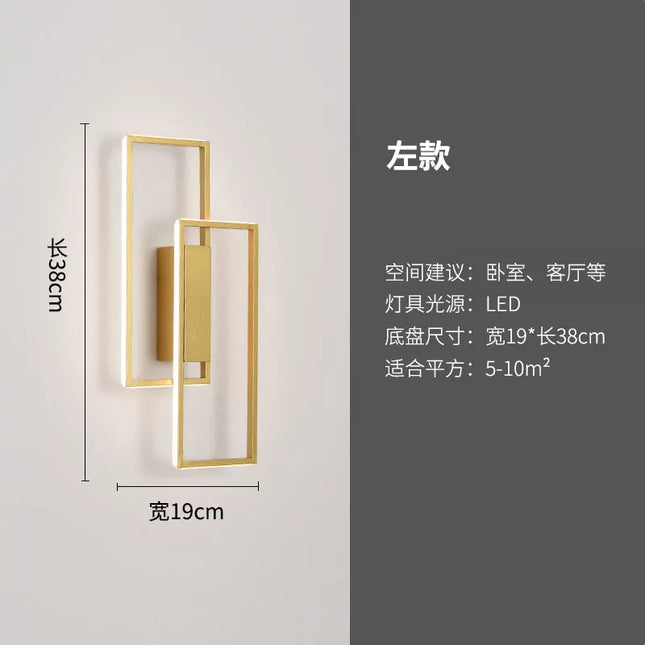 Modern LED Wall Lamp - Black or Gold, Dimmable for Living Room