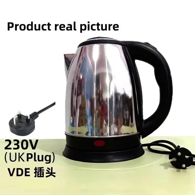 Stainless Steel Electric Kettle 2L - Hot Water Boiler for Tea & Coffee