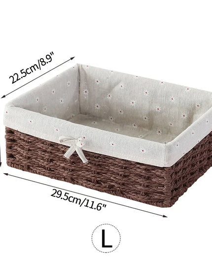 Woven Storage Baskets Organizers Picnic Breakfast Basket Laundry Box Sundries Storage Basket Desktop Cosmetics Snack Storage Box