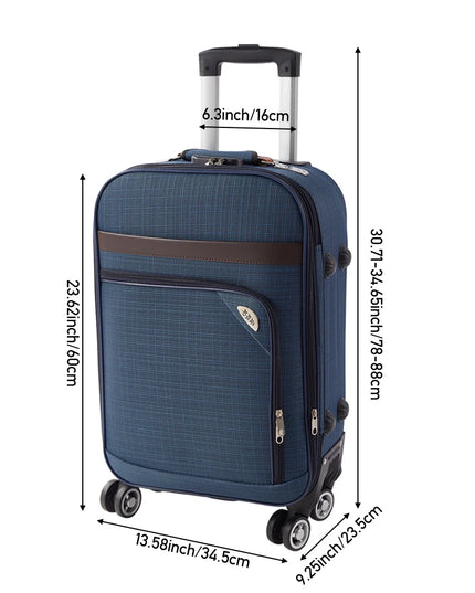 Modishion 20-Inch Soft Shell Suitcase - Large Capacity, Combination Lock