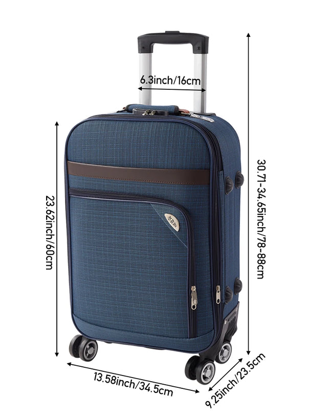Modishion 20-Inch Soft Shell Suitcase - Large Capacity, Combination Lock