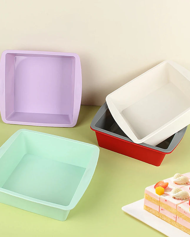 Eco-Friendly Silicone Baking Tray - Easy Demold Square Cake Mold