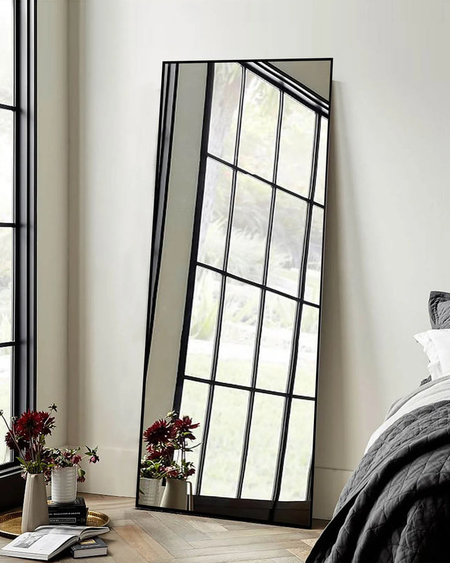 CASSILANDO 65" Full Length Mirror - Stylish Black Metal Frame