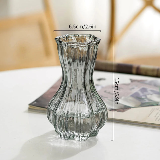 Glass Transparent Flower Vase Creative Designed Hydroponics Plants Pot Fresh Flowers Arrangement Bottle Table Desktop Ornaments