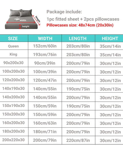 Anqianny 3pcs Cotton Fitted Bed Sheet Set - Soft and Breathable Bedding