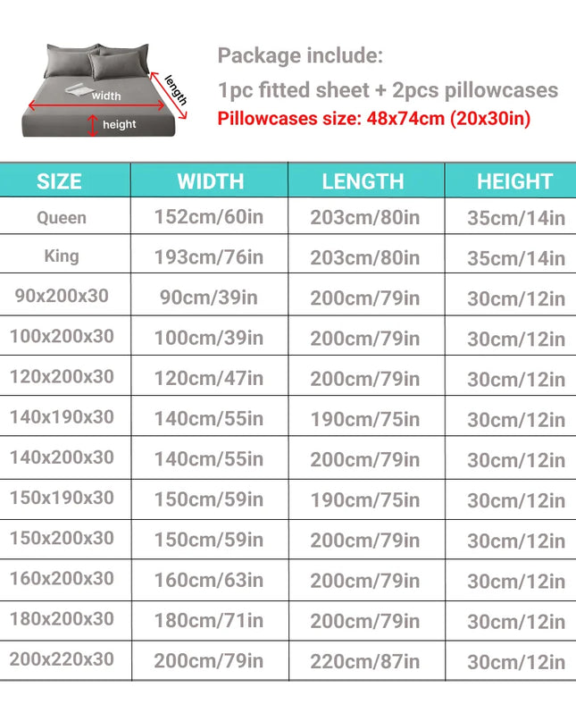 Anqianny 3pcs Cotton Fitted Bed Sheet Set - Soft and Breathable Bedding