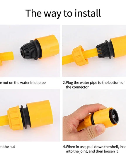Garden Watering Hose Connector - 1/2" Quick Connect Repair Adapter