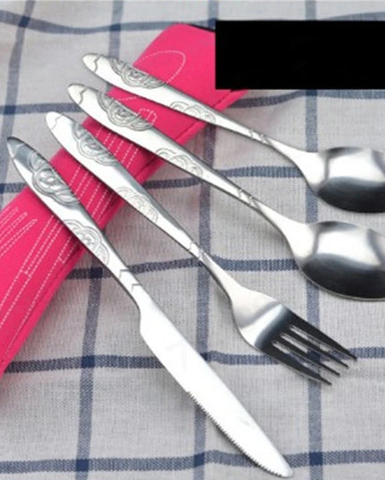 Portable Stainless Steel Dinnerware Set - 3Pcs/4Pcs/7Pcs Cutlery Kit