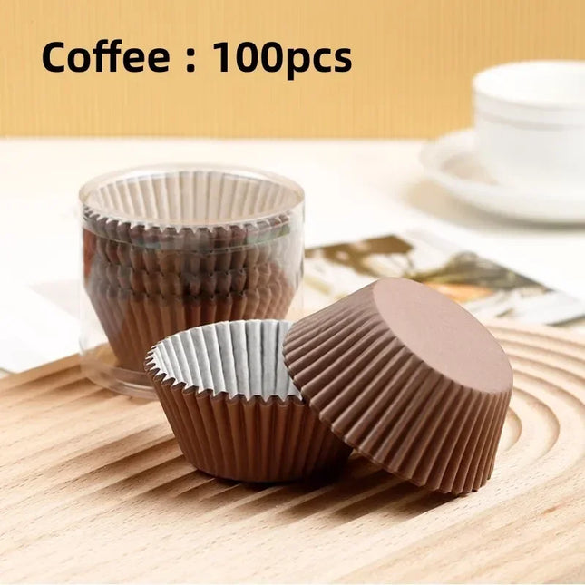 100pcs Disposable Muffin Cups Egg Tart Molds
