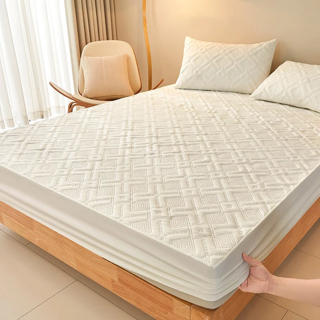 Anqianny Waterproof Mattress Protector - Soft Solid Color Bedding