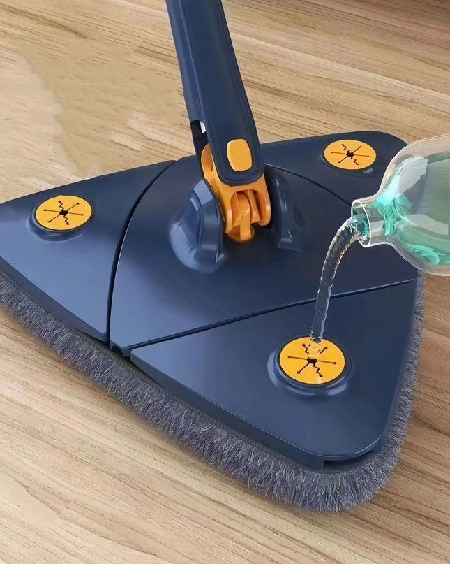 Triangle 360 Adjustable Telescopic Cleaning Mop - Eco-Friendly Brush Tool