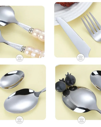 4Pcs/Set Luxury Dinnerware Stainless Steel Spoon and Fork