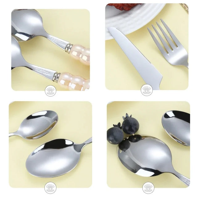 4Pcs/Set Luxury Dinnerware Stainless Steel Spoon and Fork