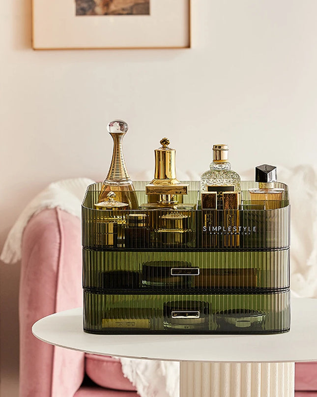 Modishion Large Capacity Makeup Organizer - 2 Drawers, Stylish Design