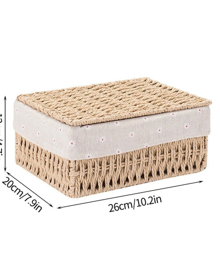 Woven Storage Baskets Organizers Picnic Breakfast Basket Laundry Box Sundries Storage Basket Desktop Cosmetics Snack Storage Box