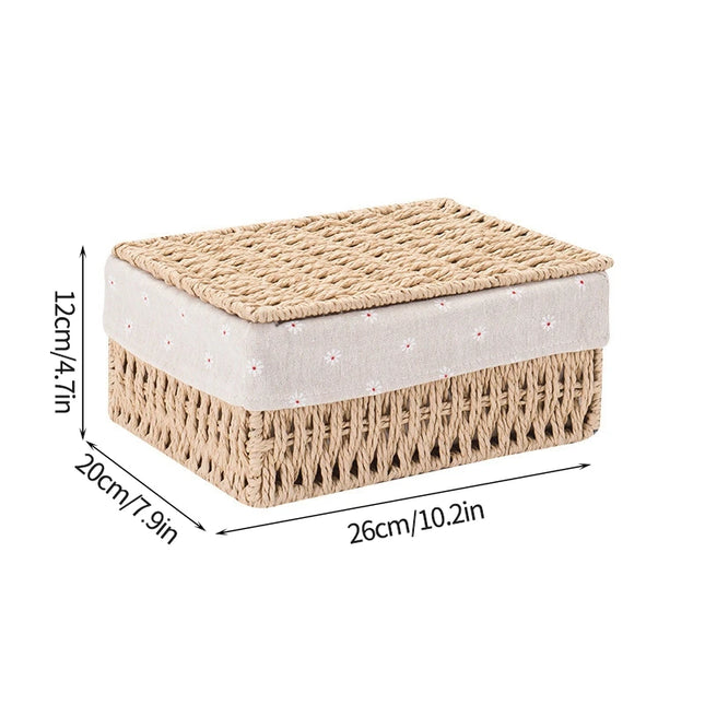 Woven Storage Baskets Organizers Picnic Breakfast Basket Laundry Box Sundries Storage Basket Desktop Cosmetics Snack Storage Box
