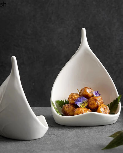 Creative Ceramic Dinner Plates - Irregular Design for Sushi & Snacks