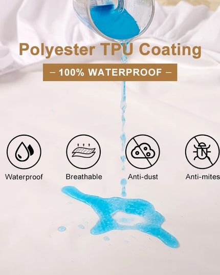 Anqianny Waterproof Fitted Sheet - Anti-Dust Mite, Elastic Band