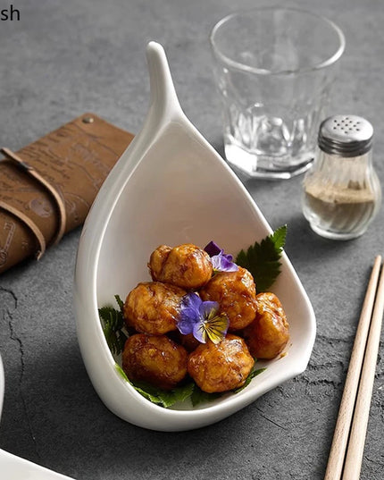 Creative Ceramic Dinner Plates - Irregular Design for Sushi & Snacks