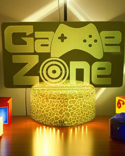 Neon Gamer 3D LED Night Light - RGB Cartoon Lamp for Bedroom