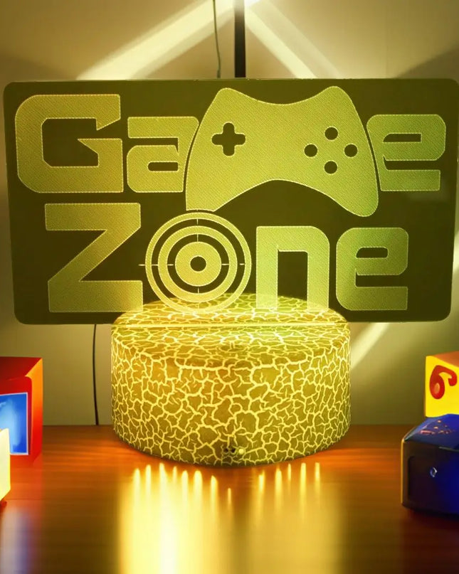 Neon Gamer 3D LED Night Light - RGB Cartoon Lamp for Bedroom