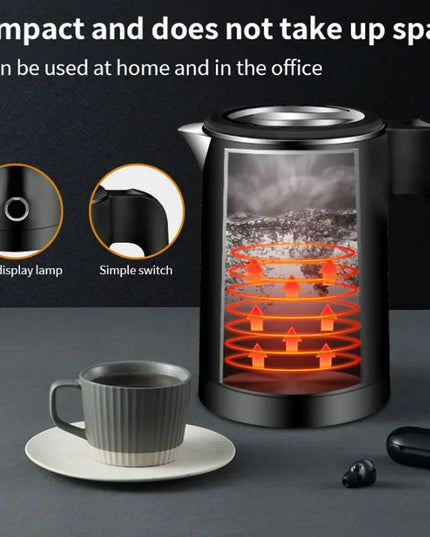 OEING Portable Electric Travel Teapot - Stainless Steel Coffee Maker