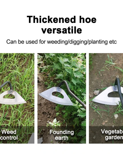 Garden Weeding Artifact Steel Crescent Shaped Hoe Soil Loosening Outdoor Planting Rake Hoe Farming Tools Garden Hand Tools