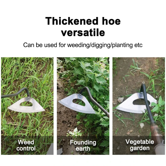 Garden Weeding Artifact Steel Crescent Shaped Hoe Soil Loosening Outdoor Planting Rake Hoe Farming Tools Garden Hand Tools