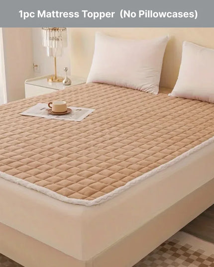 Anqianny Quilted Mattress Topper - Soft Velvet & Anti-Slip Design