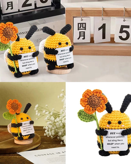 Positive Crochet Bee Miniature Decor - Kawaii Fruit & Vegetable Ornament