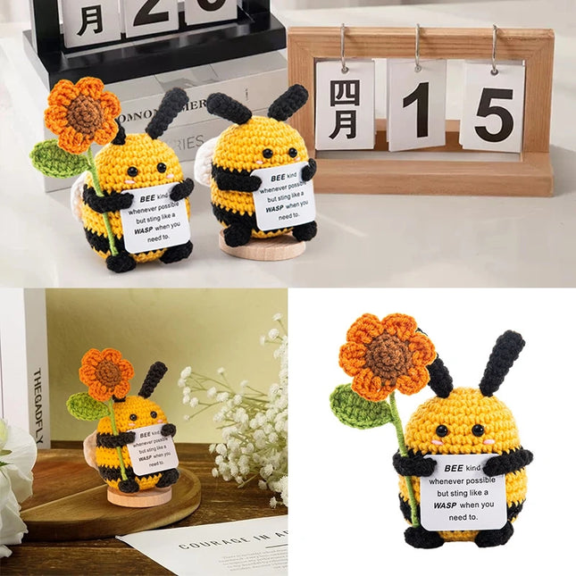 Positive Crochet Bee Miniature Decor - Kawaii Fruit & Vegetable Ornament