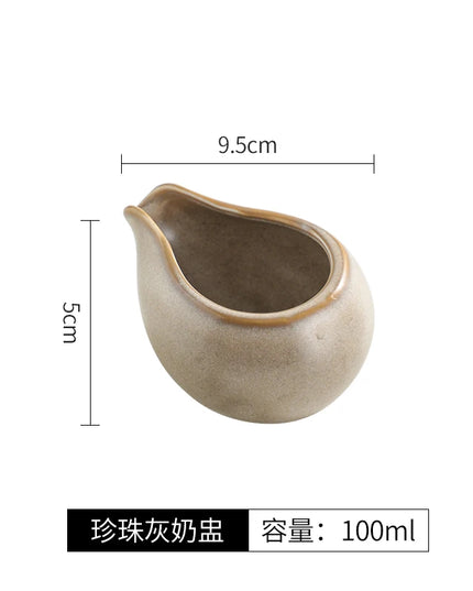 Retro Ceramic Matte Gravy Boat - Stylish Kitchen Tableware for Sauces